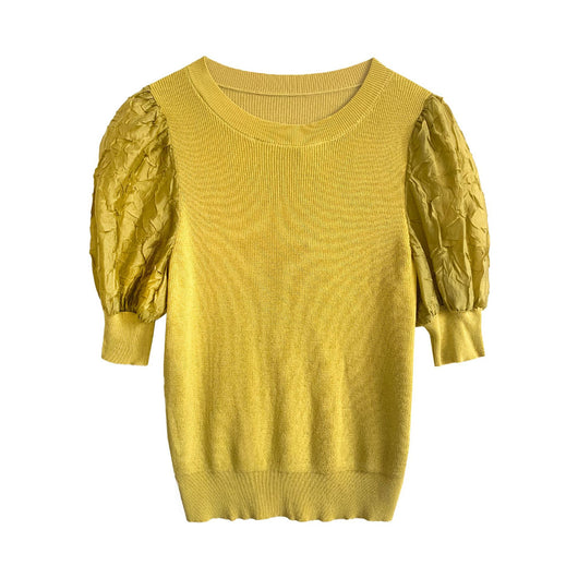 Blusa de Punto con Cuello Redondo y Mangas Abullonadas - Image 16