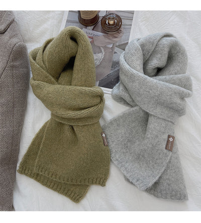 Bufanda Cálida de Moda Básica para Mujer - Colores Sólidos - Image 34