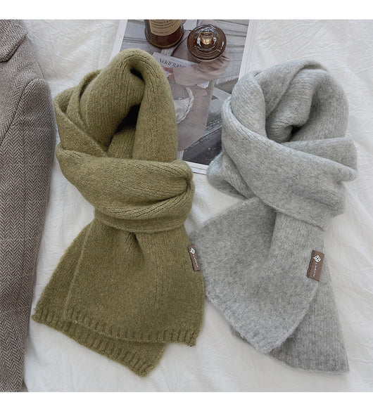 Bufanda Cálida de Moda Básica para Mujer - Colores Sólidos - Image 34