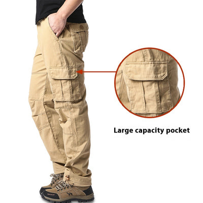 Pantalones Cargo de Algodón Multibosillo para Hombre - Ajuste Holgado y Resistente - Image 6