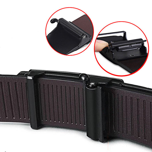 Cinturón de Cuero para Hombre con Hebilla Automática sin Agujeros - Image 3
