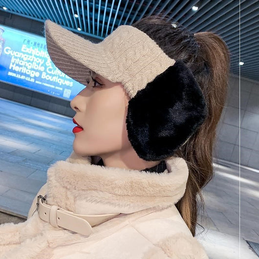 Gorro de Lana Tejido para Mujer con Protección de Terciopelo - Otoño e Invierno - Image 11