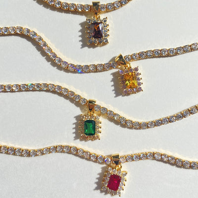 Collar Clavícula Gema Cuadrada Strass Lujo Nicho Dulce para Mujer - Image 17