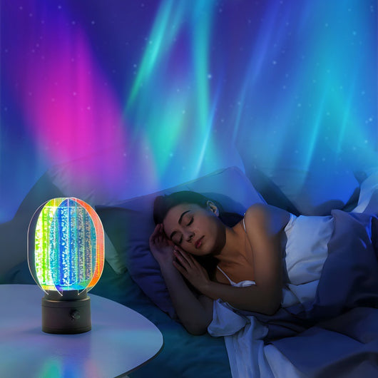 Lámpara Nocturna Creativa con Carga Inalámbrica, Atenuación y Rotación de Ambiente - Image 3