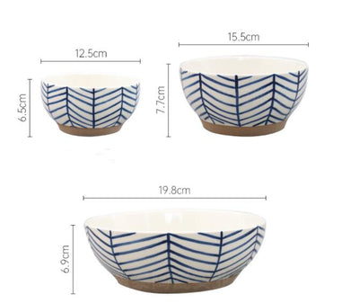 Tazón de Cerámica Azul Gota de Lluvia - Diseño Nórdico Japonés - Image 3