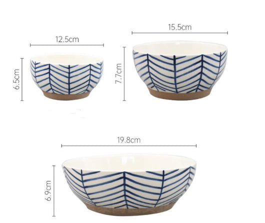 Tazón de Cerámica Azul Gota de Lluvia - Diseño Nórdico Japonés - Image 3