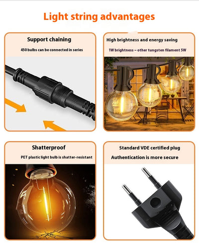 Guirnalda de Luces LED G40 Impermeable para Exteriores - Iluminación Festiva - Image 8