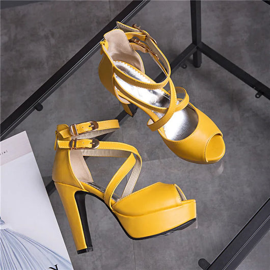 Sandalias Romanas de Tacón Grueso con Hebilla Elegante para Mujer - Image 13
