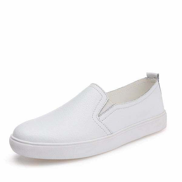Zapatos Blancos de Cuero para Mujer con Suela Gruesa - Cómodos y Casuales - Image 5