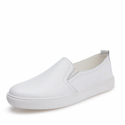 Zapatos Blancos de Cuero para Mujer con Suela Gruesa - Cómodos y Casuales - Image 5