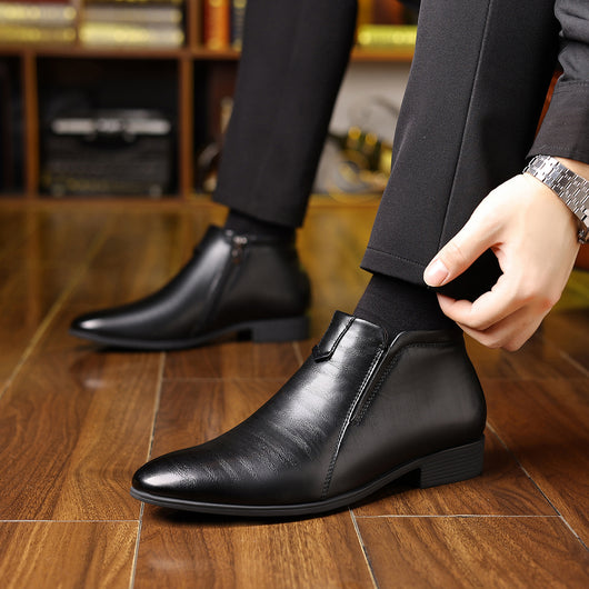 Botas de Cuero Blancas con Rayas y Cierre Lateral para Hombre - Image 8