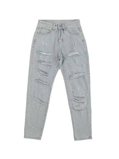 Jeans Slim Fit Desgastado con Roturas Estratégicas y Efecto Tinta - Image 2