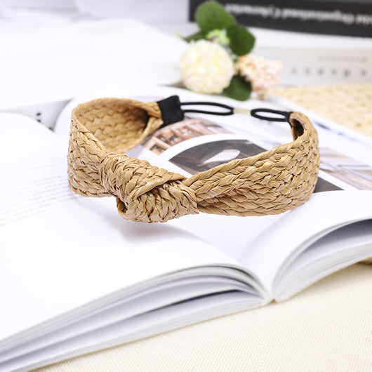 Diadema Tejida a Mano de Rafia Ancha - Accesorios para Cabello Literarios - Image 3