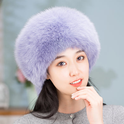 Gorro Abrigador de Piel de Zorro con Protección Auditiva para Mujer - Image 11
