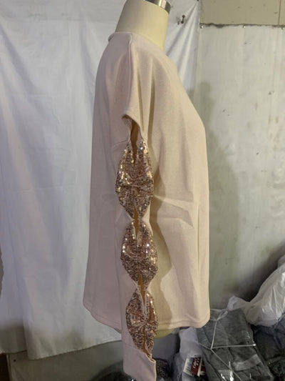 Blusa de Punto con Lentejuelas, Cuello Redondo y Mangas Caladas - Image 14