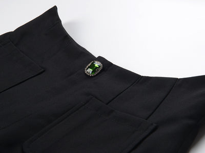 Shorts Talle Alto Slim con Detalles de Moños Brillantes - Image 9