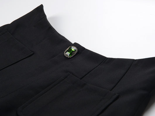 Shorts Talle Alto Slim con Detalles de Moños Brillantes - Image 9