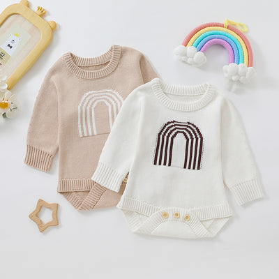 Suéter Tipo Romper para Niños Blanco y Café Claro - Image 14