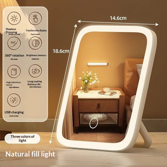 Espejo de Maquillaje LED para Dormitorio con Carga USB