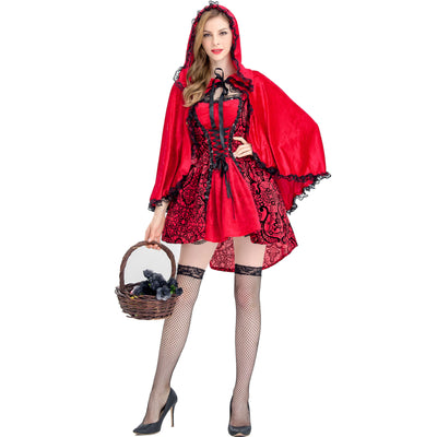 Capa Jacquard Caperucita Roja - Disfraz Clásico Infantil
