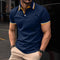 Playera Slim Fit con Cuello Solapa, Rayas Ribeteadas y Costuras Contrastantes