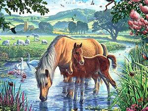 Cuadro de Punto de Cruz Caballo con Diamante - Diseño Geométrico para el Hogar - Image 12