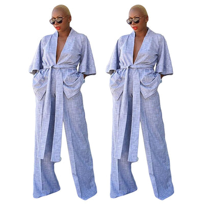 Conjunto de Pijama Cómodo con Cinturón - Dos Piezas - Image 13