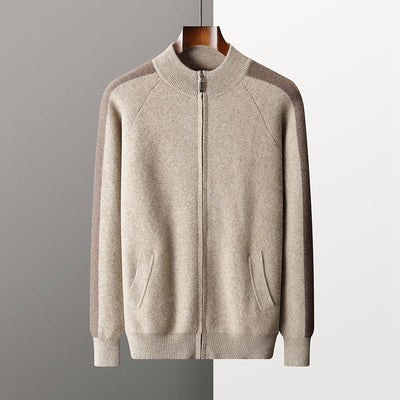 Cardigan de Cuello Alto Grueso con Cierre para Hombre - Suéter Deportivo de Cachemira - Image 4