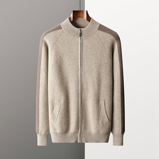 Cardigan de Cuello Alto Grueso con Cierre para Hombre - Suéter Deportivo de Cachemira - Image 4