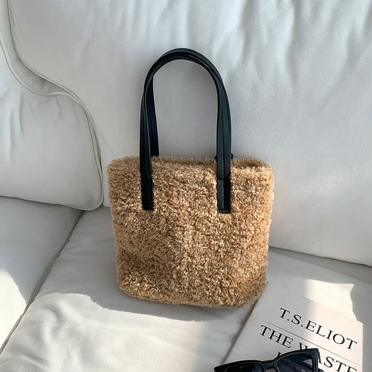 Bolso Peludo de Moda Colores Sólidos Adorable para Mujer - Image 9