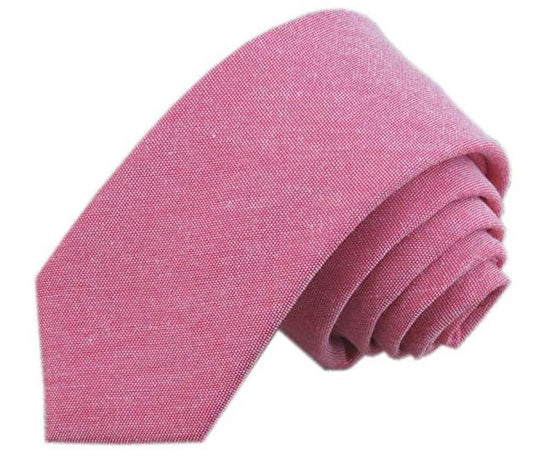 Corbata Angosta Casual de Algodón y Lino - 6cm Colores Sólidos para Hombre - Image 2