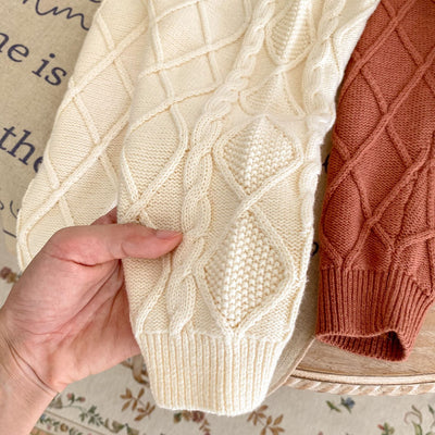 Pantalones Largos Tejidos con Patrón Rombo para Bebés Niños y Niñas - Image 15