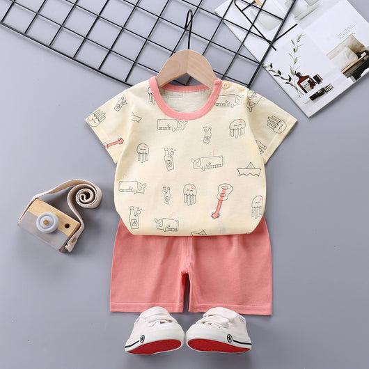 Conjunto Infantil de Algodón Puro: Playera y Shorts Estilo Coreano - Image 17