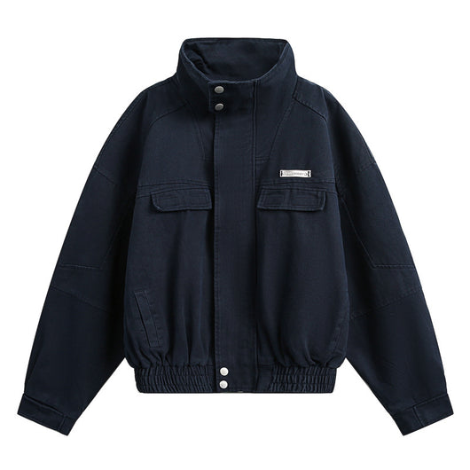 Abrigo Urbano Cuello Alto Efecto Desgastado para Hombre - Image 5