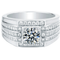 Anillo de Plata 925 con Moissanita de 1 Quilate para Hombre