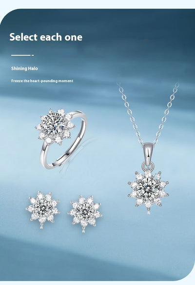 Conjunto de Collar Diosa Serie Primera Nieve con Soporte de Anillo en Plata 925 - Image 8