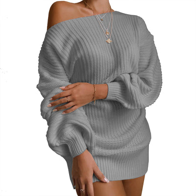 Vestido de Lana Tejida con Mangas Farol - Image 4