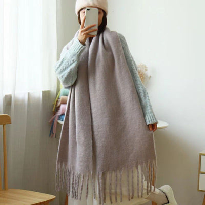 Bufanda Mohair Gruesa y Esponjosa - Abrigo Cálido de Lujo para Mujer - Image 20