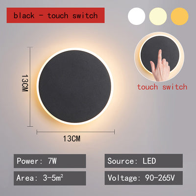Lámpara LED de Pared Redonda Nórdica - Luz Moderna para Dormitorio y Pasillo - Image 5