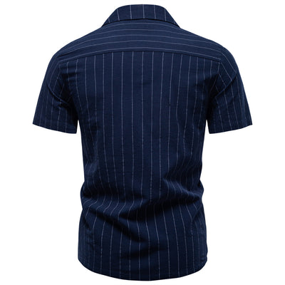 Camisa Cubana de Rayas en Algodón para Hombre - Image 11