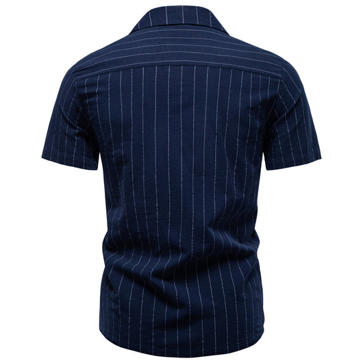 Camisa Cubana de Rayas en Algodón para Hombre - Image 11