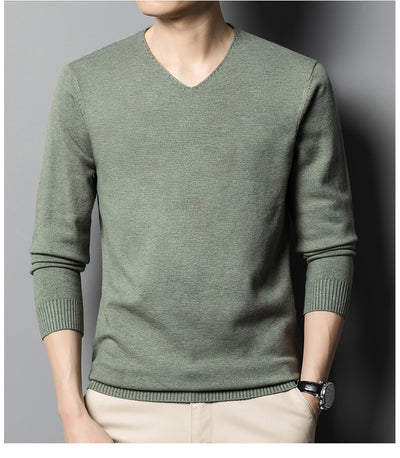 Suéter Tejido Cuello V para Hombre - Prenda Base Otoño Ejecutiva - Image 13