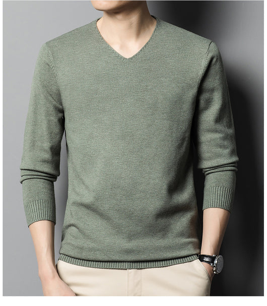 Suéter Tejido Cuello V para Hombre - Prenda Base Otoño Ejecutiva - Image 13