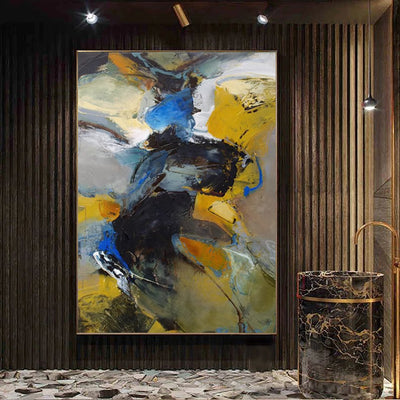 Cuadro Abstracto Moderno en Óleo - Lienzo Enrollable sin Marco para Decoración