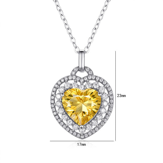 Collar Corazón Citrina Natural Plata 925 - Conjunto Completo para Mujer - Image 10
