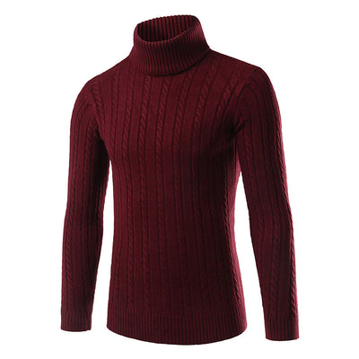 Suéter de Invierno para Hombre Cuello Alto Solido Tide - Image 8