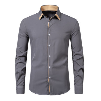Camisa Casual de Manga Larga con Contraste de Colores - Image 4