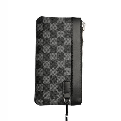 Billetera Clutch de Cuero Premium con Patrón Escocés - Image 3