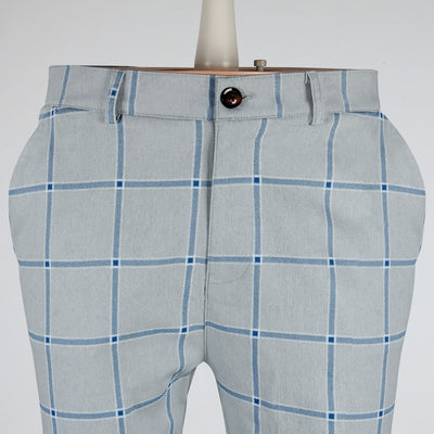 Pantalones Casuales Hombre con Estampado Cuadros Europeos - Image 12
