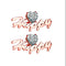 Simple and Fashionable English Letter Stud Earrings Rose Gold